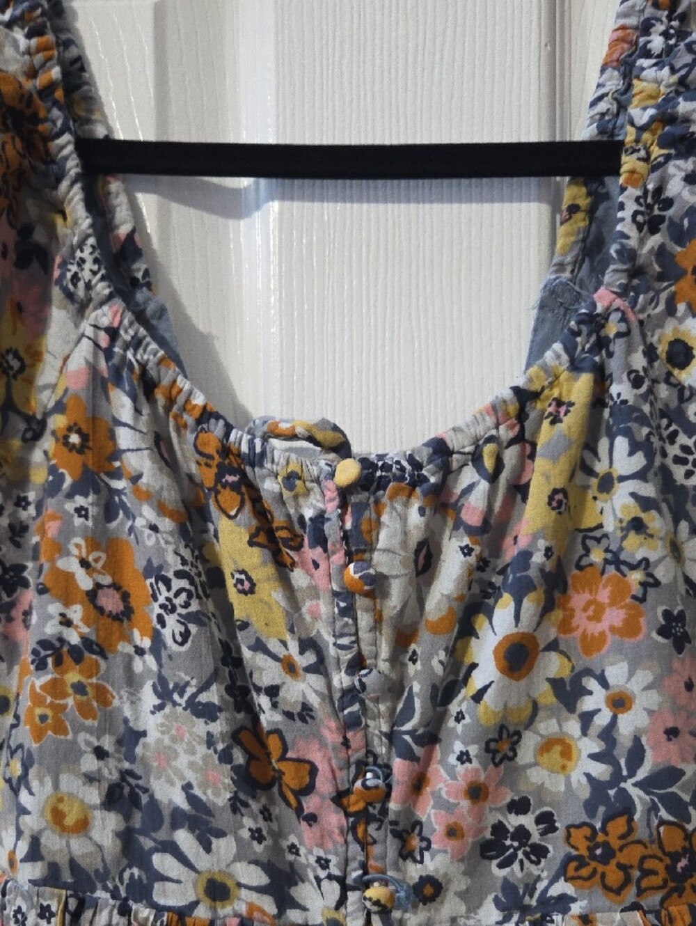 American Eagle Outfitters Floral Mini Dress in Gray, Yellow, Pink - Picture 6 of 9